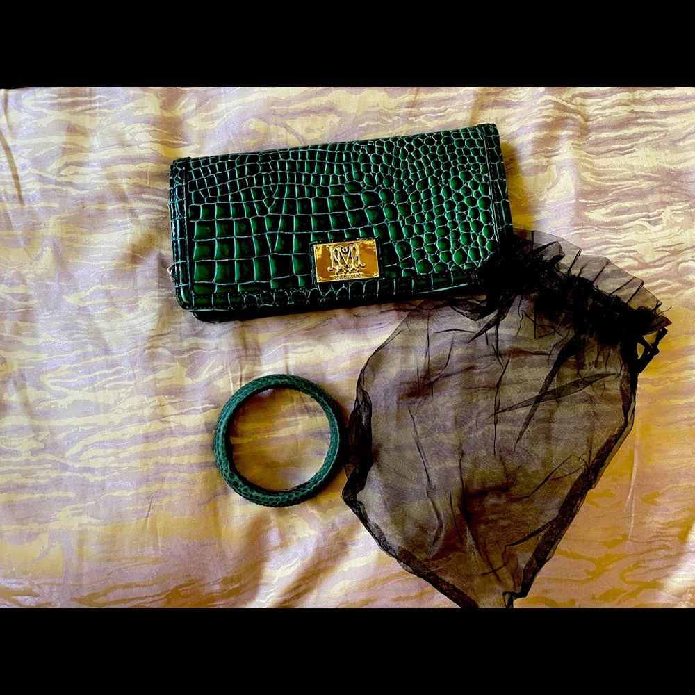 Crocodile leather Moschino wallet/bag